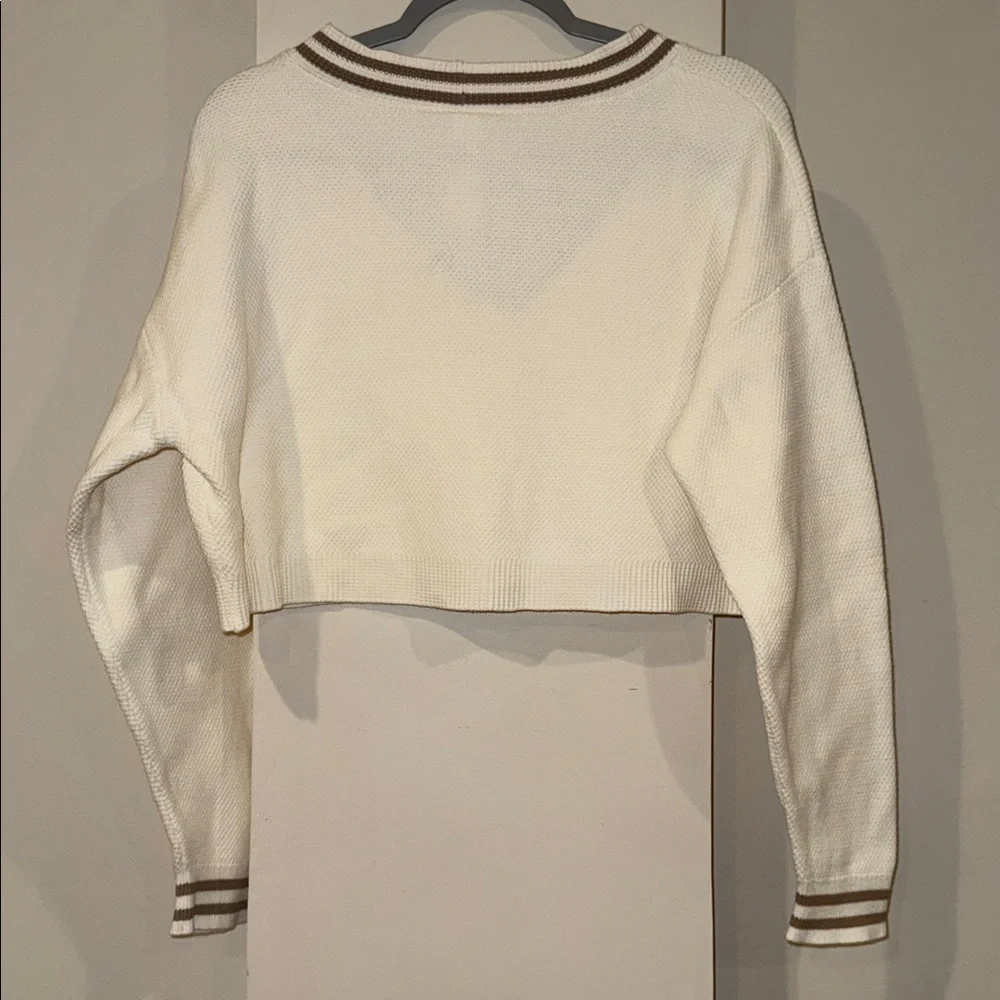 Alo Yoga Tennis Club Sweater Knit V Neck Pullover XS